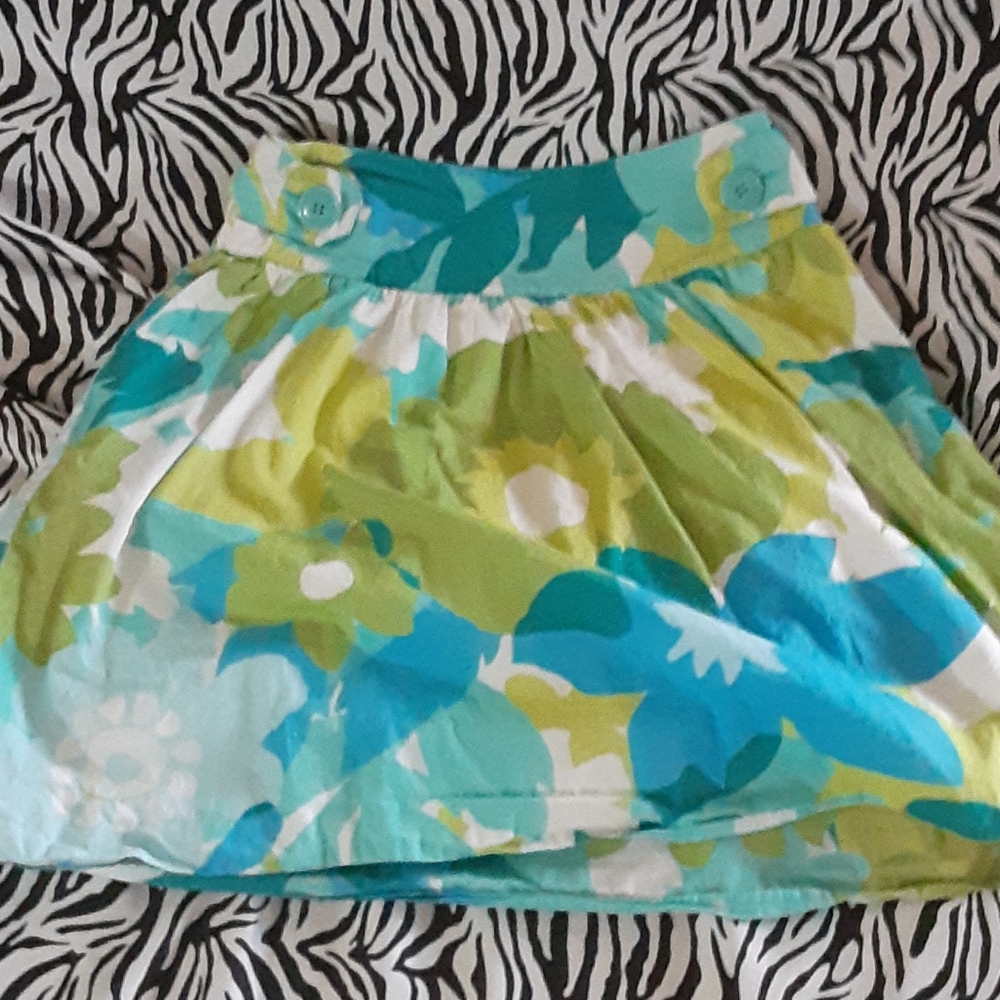 Green and blue skirt